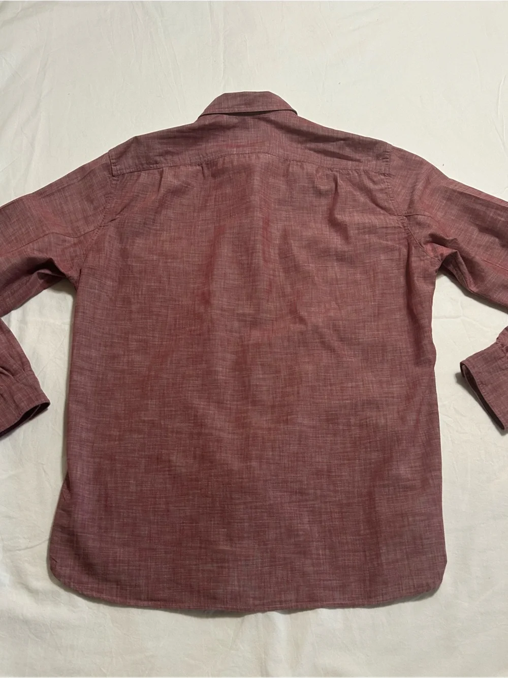J.Crew Men’s Workshirt Medium Burgundy Chambray Button Down Preppy Workwear